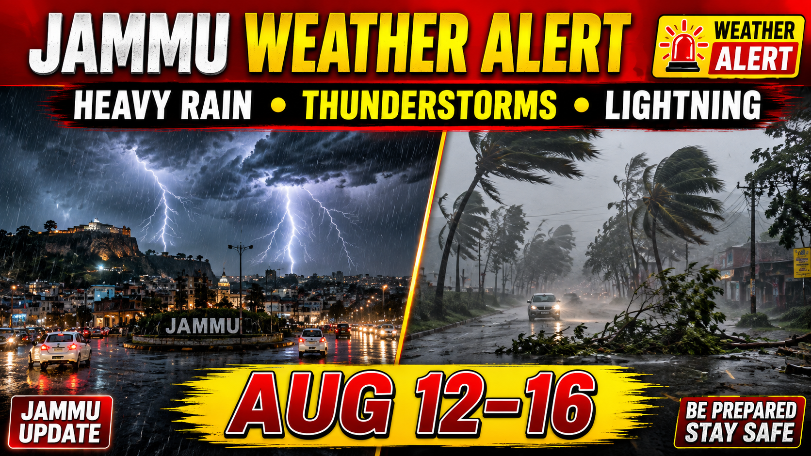 #WeatherUpdate Heavy Rain Starts in #Jammu
