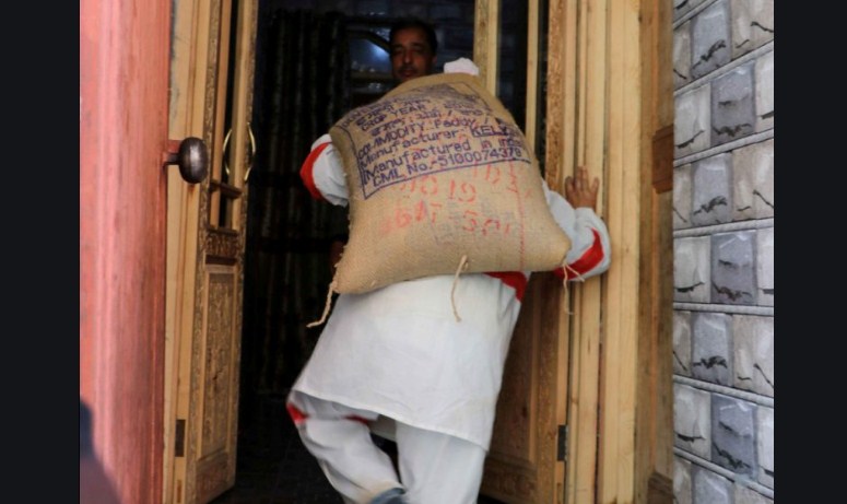 90000 households home-delivered foodgrains since distribution was started last week in Srinagar