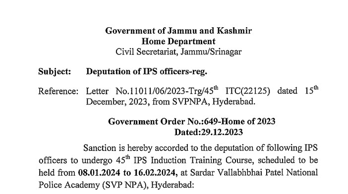 Deputation of employees of Power Development Department to Union Territory of Ladakh