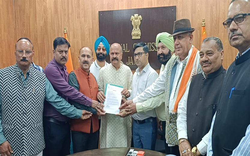 BJP submits memorandum to Div Com protesting proposed fuel price hike by Omar Abdullah-led govt