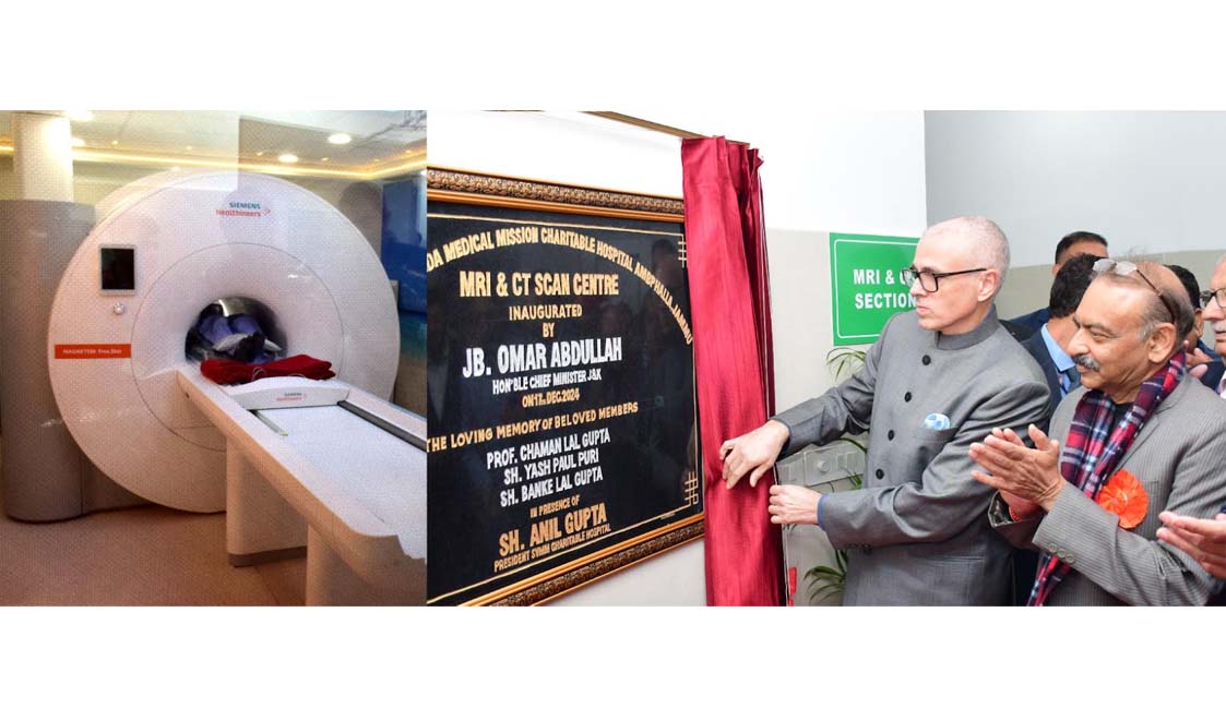CM Omar Abdullah inaugurates MRI, CT Scan Center at SVMM Charitable Hospital Ambphalla, Jammu