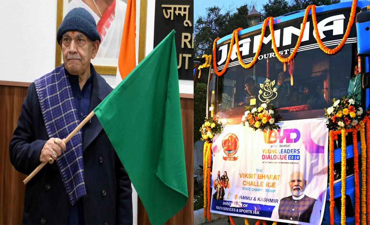Lieutenant Governor flags off J&K’s UT Contingent for 29th National Youth Festival-Viksit Bharat Young Leaders’ Dialogue-2026
