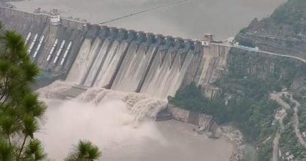 Reasi: Salal Dam Opens Multiple Gates as Heavy Rain Raises Chenab Water Level