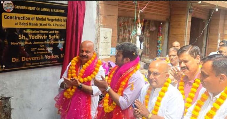Foundation stone laid for redevelopment of Sabzi Mandi at Parade Jammu