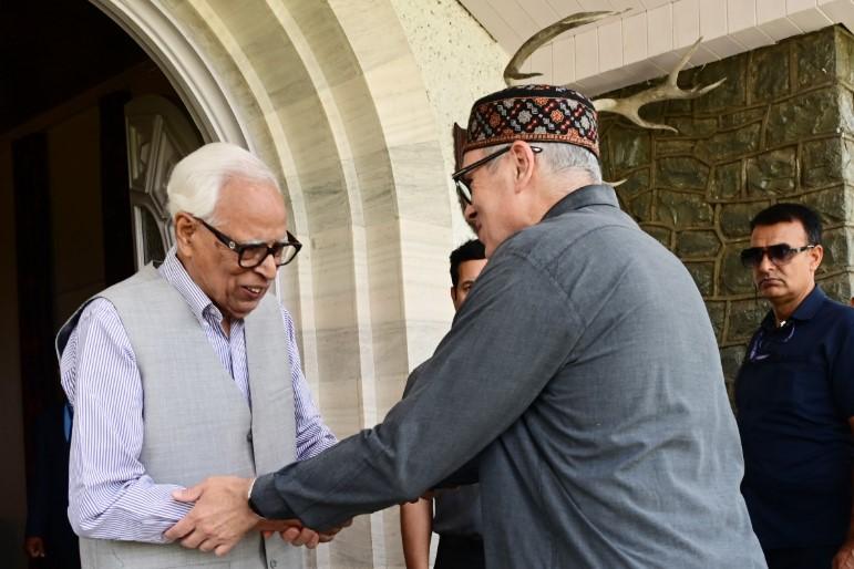 Chief Minister Omar Abdullah meets former J&K Governor N. N. Vohra
