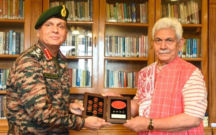 Army Chief Gen Seth Reviews J&K Security with LG Manoj Sinha
