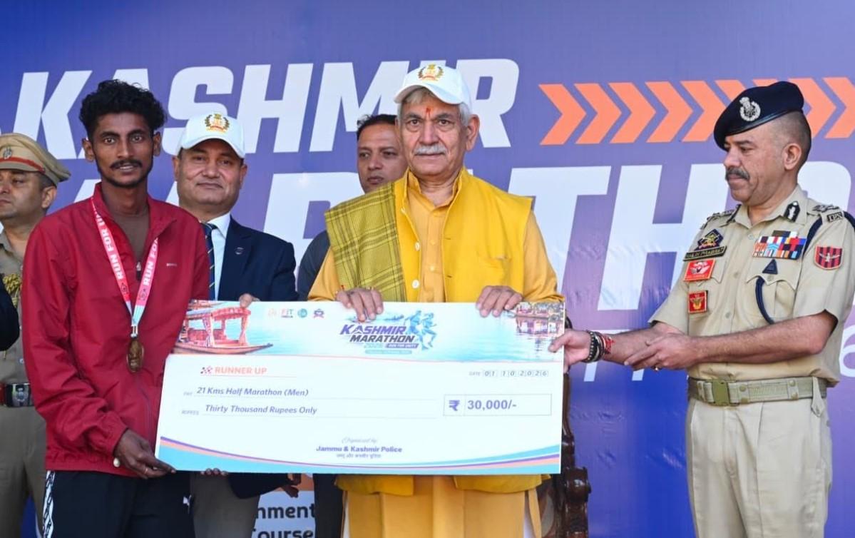 Lieutenant Governor Addresses Closing Ceremony of J&K Police’s Kashmir Marathon- Run for Unity