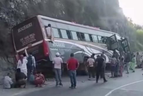Several Injured After Passenger Bus Overturns in Ramban District