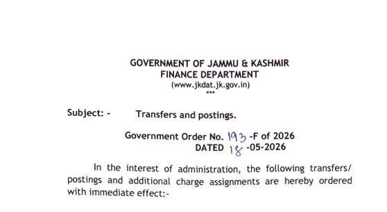 Government orders transfers and postings of 117 Accounts Officers
