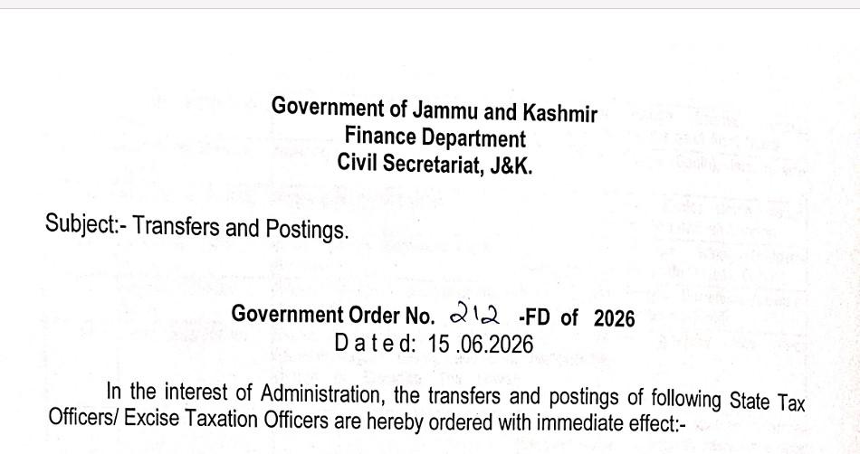 Government orders transfers and postings of ETOs/CTOs in finance department
