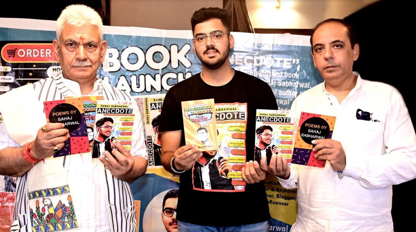 Lt Governor releases Sahaj Sabharwal’s book titled “Anecdote”