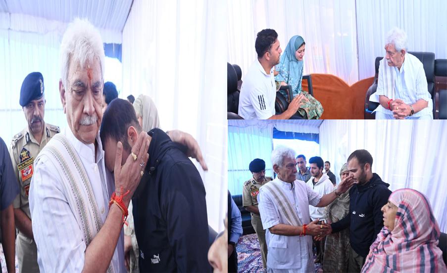 LG Manoj Sinha Visits Family of Martyred HC Ashiq Hussain Qureshi; Pays Tribute to Supreme Sacrifice