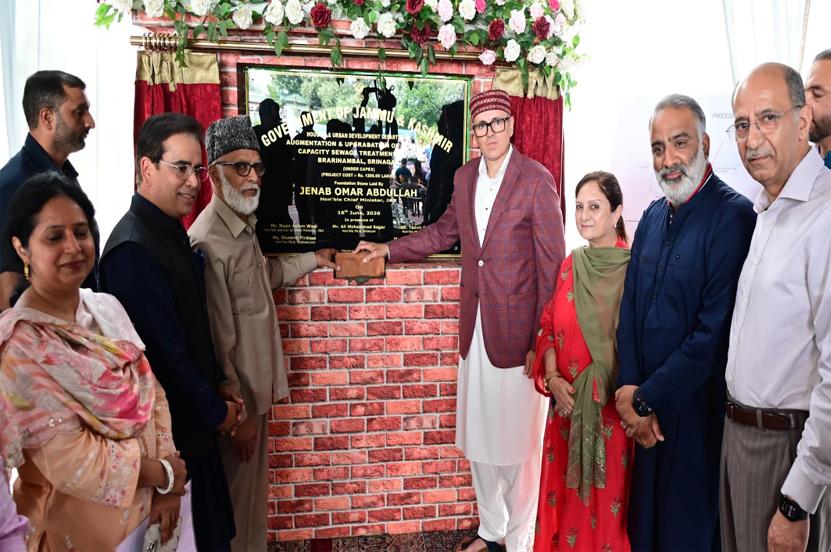 CM Omar Abdullah lays foundation stones for two major sewerage infrastructure projects in Srinagar
