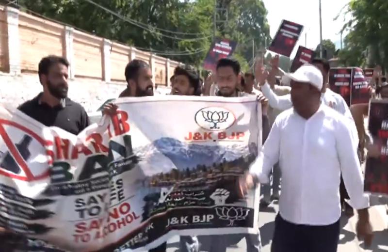 BJP Kashmir Unit Protests Against Liquor Sale, Several Workers Detained