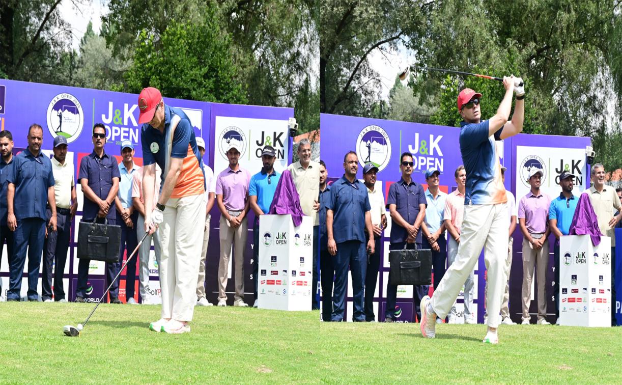 CM Omar Abdullah tees off PGTI Golf Tournament at RSGC, unveils trophy, pledges to make J&K a premier golf tourism destination